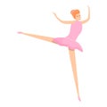 Art studio ballerina icon, cartoon style