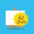 Art studio design interior colorful vector illustration. Royalty Free Stock Photo