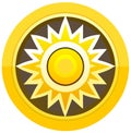 art sun icon, cartoon style Royalty Free Stock Photo
