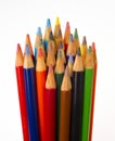 Art Supplies Color Pencils in A Group on White Royalty Free Stock Photo