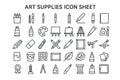 Art Supplies Icon Set Vector Collection for Creative Classroom Materials and Artistic Tools Royalty Free Stock Photo
