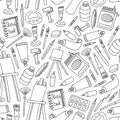 Art supplies seamless pattern Royalty Free Stock Photo