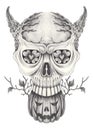 Art surreal devil skull.