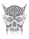 Art surreal devil skull.