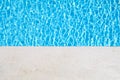 Art of swimming pool with blue water.Swimming pool bottom caustics ripple and flow with waves background Royalty Free Stock Photo