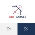 Art Target Hunter Hunting Painting Brush Bow Logo