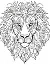 Art tattoo ethnic white animal design pattern black lion Royalty Free Stock Photo