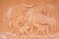 The art at the wall made from sand stone. Royalty Free Stock Photo