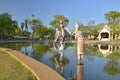 Art Thai statue in the the pool at Sunthorn Phu memorail