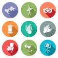 Art, theater, ballet, opera Icons Set. Vector Illustration.