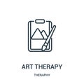 art therapy icon vector from theraphy collection. Thin line art therapy outline icon vector illustration