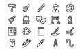art tools and icons collection design Royalty Free Stock Photo