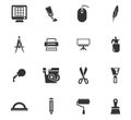 Art tools icons set Royalty Free Stock Photo