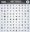 Art tools icons set Royalty Free Stock Photo