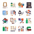 Art Tools And Materials Icon Set Royalty Free Stock Photo