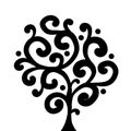 Art tree, black silhouette for your design Royalty Free Stock Photo