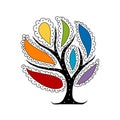 Art tree with colorful petals for your design Royalty Free Stock Photo