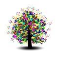 Art tree colorful for your design. Vector illustration