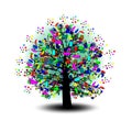 Art tree colorful for your design. Vector illustration