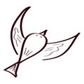 Art Vector contour bird logo on white background.