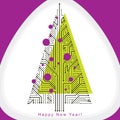 Art vector graphic illustration of digital Christmas tree made u