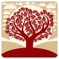 Art vector graphic illustration of stylized tree growing Royalty Free Stock Photo