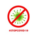 Art. Vector virus sticker on a white background. COVID-19. Bacteria, human health, microorganisms, viral cell