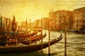 Art Venice, Italy. Gondolas on Grand Canal