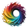 Art of vortex rainbow liquid. AI-Generated.