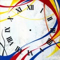 Art wall clock pattern painted. Royalty Free Stock Photo
