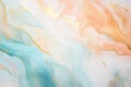 art wallpaper with blue pink peach and gold paint, delicate watercolor, fluid acrylics marble,