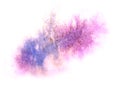 Art watercolor blue, purple ink paint blob watercolour splash c Royalty Free Stock Photo