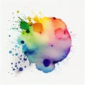 Art watercolor colorful circle paint blotch isolated on white background for Valentine day or wedding isolated background