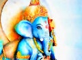 Watercolor of ganesha statue