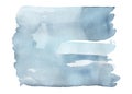 Art Watercolor smear blue blot frame on white background. Abstract texture painting paper