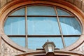 Art window of an old building in Ivano-Frankivsk Ukraine