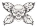 Art wings butterfly skull.