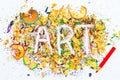 ART word on the background of pencil shavings Royalty Free Stock Photo