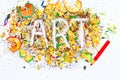 ART word on the background of pencil shavings Royalty Free Stock Photo