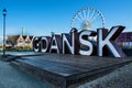 An art work with the name of the city of Gdansk, Poland Royalty Free Stock Photo