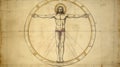 art work of poly Vitruvian generative AI Royalty Free Stock Photo