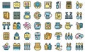 Art workshop icons set vector flat Royalty Free Stock Photo