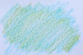 Art yellow and blue color crayon on paper drawing background texture. Wax crayon hand drawing Royalty Free Stock Photo