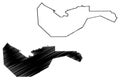 Arta Region Republic of Djibouti, Horn of Africa, Gulf of Aden map vector illustration, scribble sketch Arta map