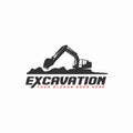 Excavator and backhoe logo vector template Royalty Free Stock Photo