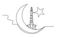 The Pakistani flag has a symbol of the moon and stars Royalty Free Stock Photo