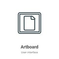 Artboard outline vector icon. Thin line black artboard icon, flat vector simple element illustration from editable user interface Royalty Free Stock Photo