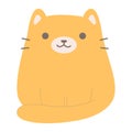 2D Illustration of Happy Fat Yellow Cat Smiling Royalty Free Stock Photo