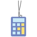 2D illustration of calculator hanging with string Royalty Free Stock Photo