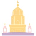 2d illustration of Golden Mosque Tower with Arched Windows Royalty Free Stock Photo